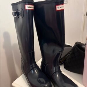 Hunter Dark Blue Waterproof Boots